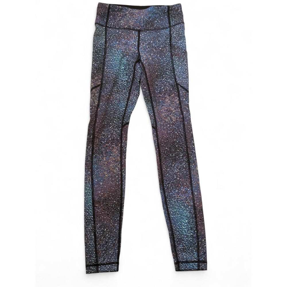 Lululemon‎ Iridescent Foil Workout Leggings Blue Purple Size 2 High-Rise